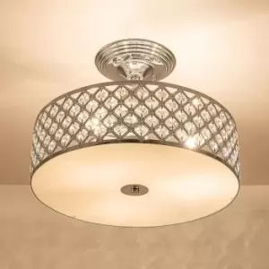 Image of Harper Living Polished Chrome Semi Flush Ceiling Light