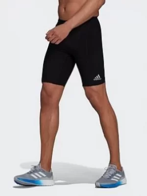 Image of adidas Adizero Primeweave Short Running Leggings, Black Size M Men