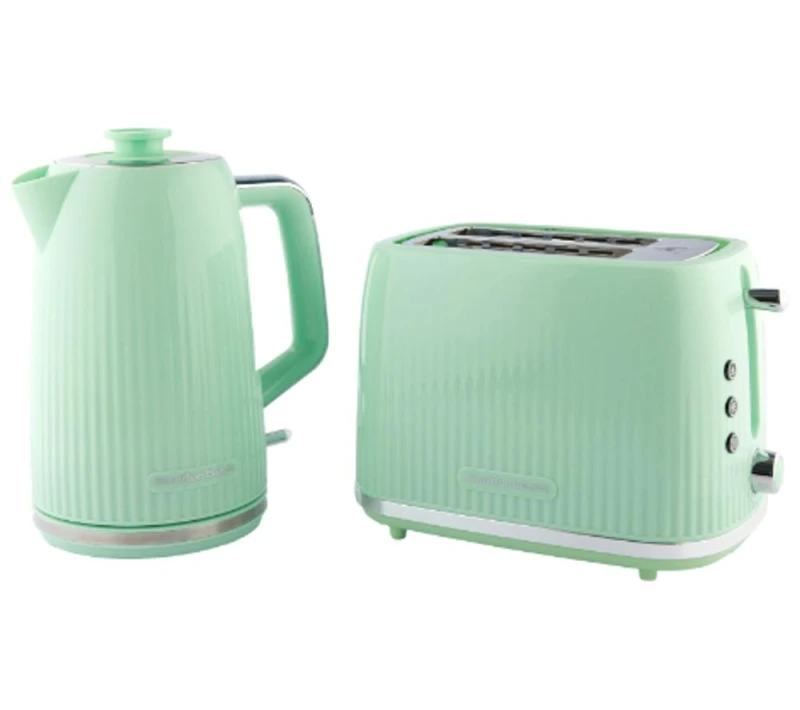 Image of HAMILTON BEACH Miami Breakfast Jug Kettle & 2-Slice Toaster Bundle - Mojito Mint, Green 5060916372092
