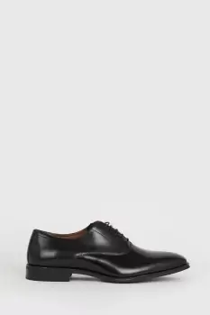 Image of Mens Black 1904 Leather Plain Oxford Shoes