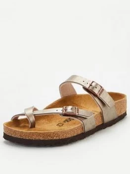 Image of Birkenstock Mayari Metallic Flat Sandal - Taupe
