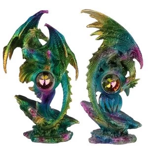Image of Crystal Geode Metallic Rainbow Dragon Figurine (1 Random Supplied)