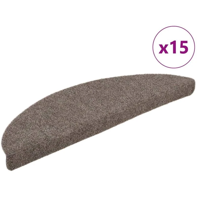 Image of VIDAXL Stair Mats Self-adhesive 15 pcs 56x17x3cm Beige Half Round Vidaxl 8720286045787