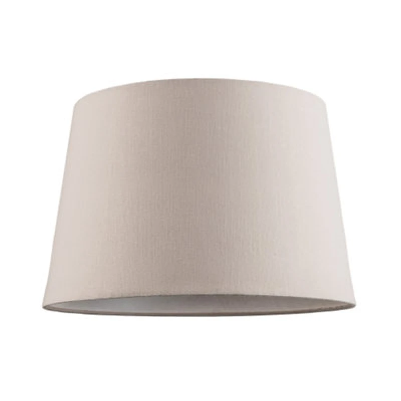 Image of Happy Homewares Contemporary Light Taupe Linen Fabric Drum Lampshade With Cotton Inner