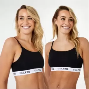 Image of USA Pro Branded Bra 2 Pack - Black