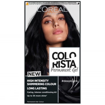 Image of LOreal Colorista Deep Black Permanent Gel Hair Dye, 1.1 Deep Black
