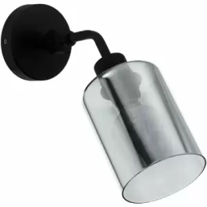 Image of Loops - LED Wall Light / Sconce Black & Vaporized Glass Shade 1 x 40W E27 Bulb