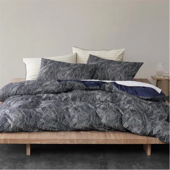 Image of Himeya Stitch Fields Duvet Cover - INDIGO