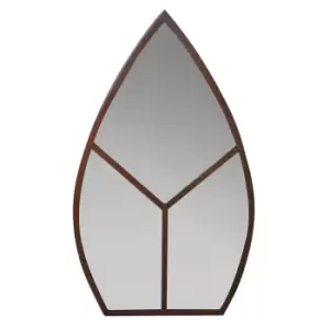 Image of Ivyline Leaf Arch Outdoor Mirror Natural Rust
