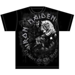 Image of Iron Maiden - Number of the Beast Grey Tone Unisex XX-Large T-Shirt - Black