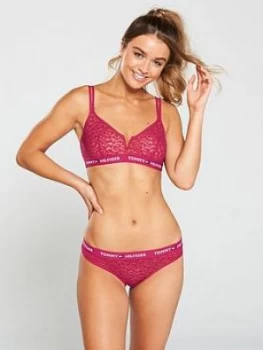 Image of Tommy Hilfiger Leo Lace Thong - Cerise