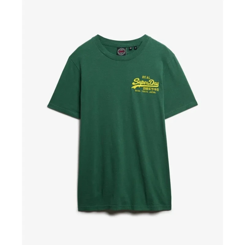Image of Superdry Casual T-Shirt with embroidered logo Superdry Vintage Vert Male S