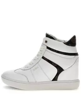 Image of Guess GUESS MORENS WEDGE TRAINER - WHIBR, White, Size It/Eu 41 = UK 8, Women