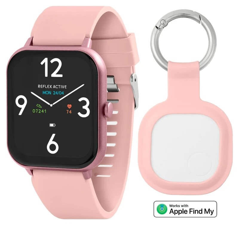 Image of Reflex Active Series 17 Pink Strap Smartwatch & ActiveTag