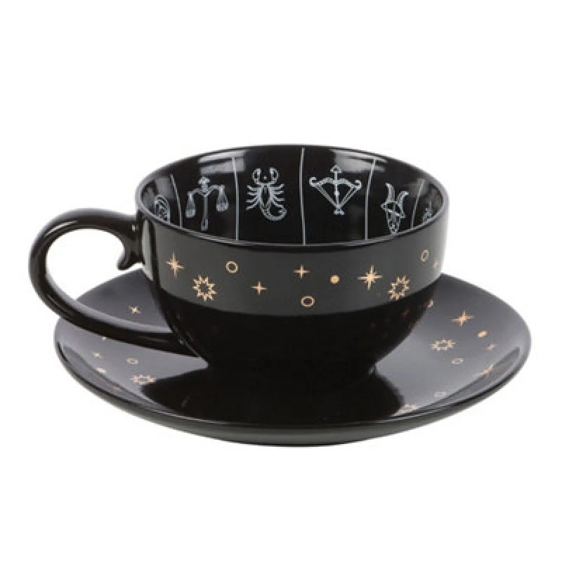 Image of Something Different Something Different Fortune Telling Astrology Tea Cup in Black One Size Unisex 5063652565674