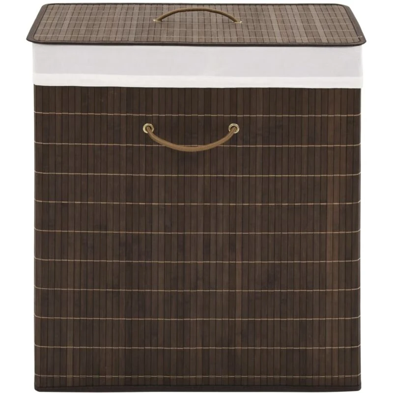 Image of VIDAXL Bamboo Laundry Bin Rectangular Dark Brown Vidaxl 242726