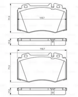 Image of Bosch 0986494576 Brake Pad Set Disc Brake Front Axle