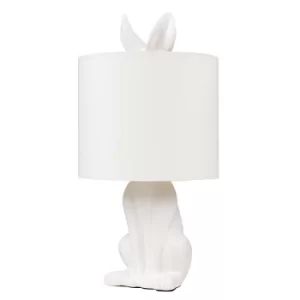 Image of Lepus White Ceramic Hare Table Lamp