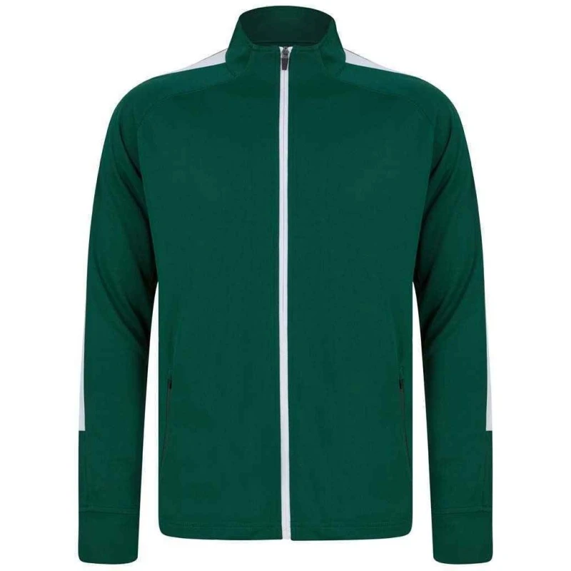 Image of Finden & Hales Mens Knitted Tracksuit Top in Bottle Green Size: XS Bottle Green Male XS