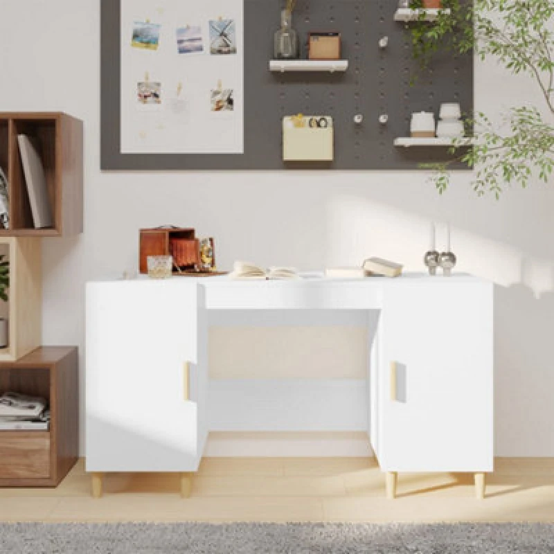 Image of JINLEFU Jinlefu - Desk White 140x50x75cm Engineered Wood vidaXL JRVDZX-812762_DE