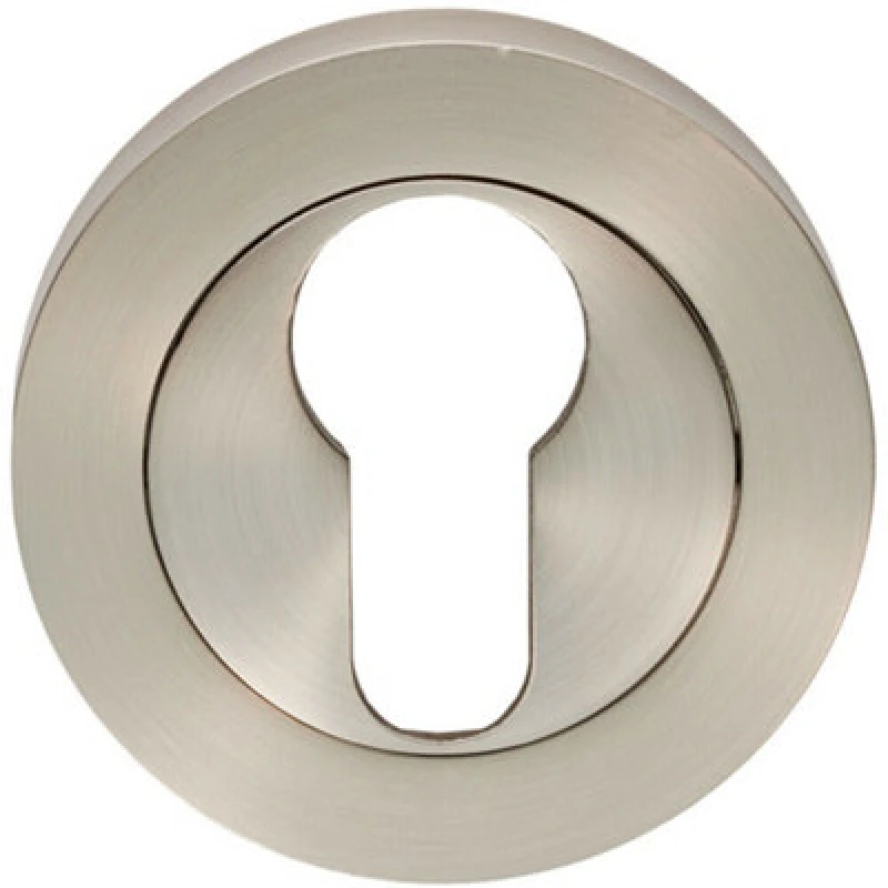 Image of Loops 50mm Euro Profile Round Escutcheon 10mm Depth Concealed Fix Satin Nickel Metallics unisex