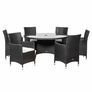 Image of Amir Royalcraft Cannes 6 Seater KD Round Dining Set Synthetic Rattan