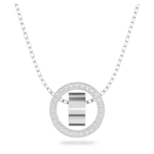 Image of Hollow Pendant Circle White Rhodium Plated Necklace 5636501
