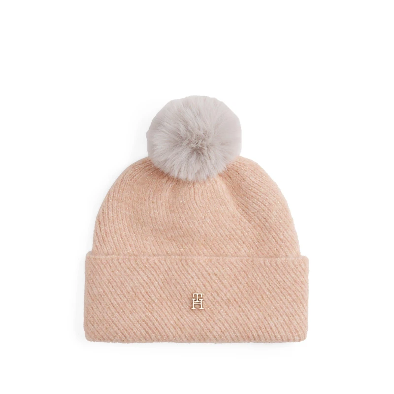 Image of Tommy Hilfiger Womens Winter Beanie Set Pink Bloom female One Size