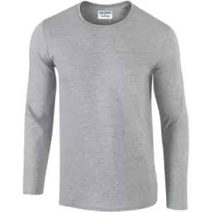 Image of Gildan Mens Soft Style Long Sleeve T-Shirt (Pack Of 5) (2XL) (Sport Grey (RS))