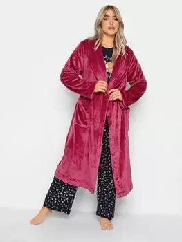 Image of M&Co Stitch Detail Shawl Collar Robe, Red, Size 14-16, Women