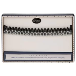 Image of Equilibrium Woven Pearl Choker Grey