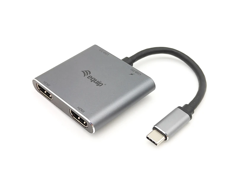 Image of Equip USB-C 4 in 1 Dual HDMI Adapter