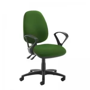 Image of Jota high back operator chair with fixed arms - Lombok Green
