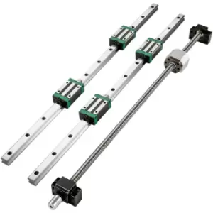 Image of VEVOR Linear Guide Rail 2Pcs HGR20-1500mm Linear Slide Rail with 1Pcs RM1605-1500mm Ballscrew with BF12/BK12 Kit Linear Slide Rail Guide Rail Square