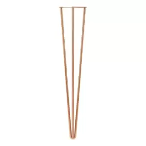 Image of Rothley 710Mm 3 Pin Hairpin Leg Polished Copper Set Of 2