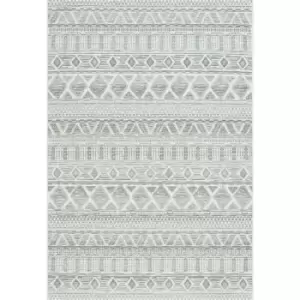Image of Homespace Direct - Brighton Diamond Indoor/Outdoor Rug, Light Grey, 80x150cm - Grey