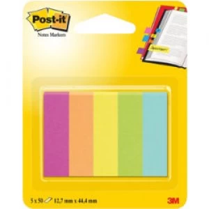 Image of Post it Index Flags 6705CAEU Assorted Not perforated 12 7 x 44 4mm 5 Pieces of 50 Strips
