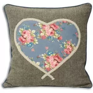Image of Riva Home Sweet Cottage Heart Cushion Cover (45x45cm) (Denim) - Denim