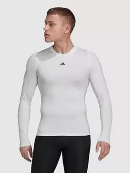 Image of adidas Train Techfit L/s T-Shirt, White Size XS Men