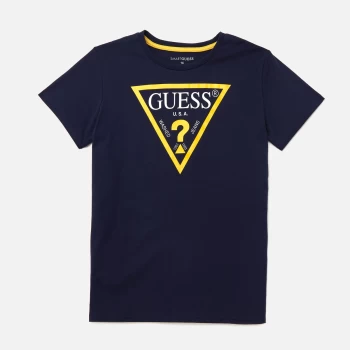 Image of Guess Boys' Logo T-Shirt - Deck Blue - 14 Years