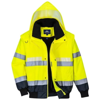 Image of Portwest - G465YNRM - sz M Glowtex 3-in-1 Jacket - Yellow/Navy