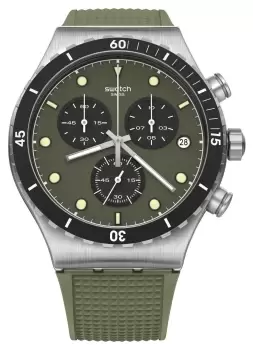 Image of Swatch YVS488 BACK IN KHAKI Chronograph Rubber Strap Watch