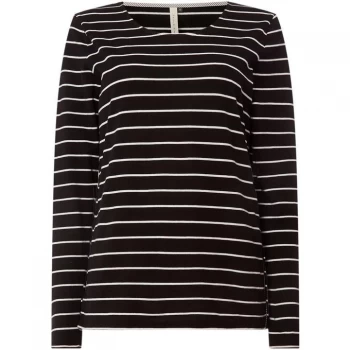 Image of Maison De Nimes Long- Sleeve Jersey Stripe Top - Black