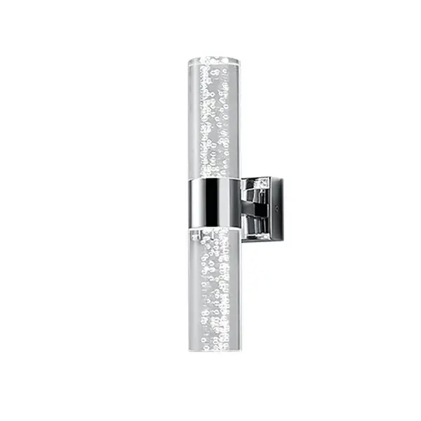 Image of Bolsa Modern 2 Light Bathroom Wall Lamp Chrome 3000K IP44