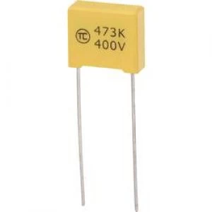 Image of MKS thin film capacitor Radial lead 0.047 uF 400 Vdc 5 10 mm L x W x H 13 x 5 x 11mm