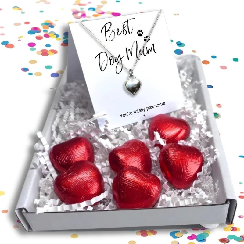 Image of Aye Do Gifts Best Dog Mum Mini Gift Hamper Heart Necklace Silver female Mini Gift