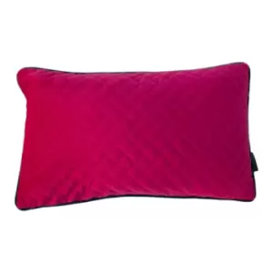 Image of Tetris Rectangular Quilted Cushion Hot Pink/Teal, Hot Pink/Teal / 30 x 50cm / Polyester Filled