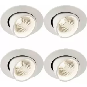Image of 4 pack Fully Adjustable Ceiling Downlight - 9W Cool White LED - Matt White