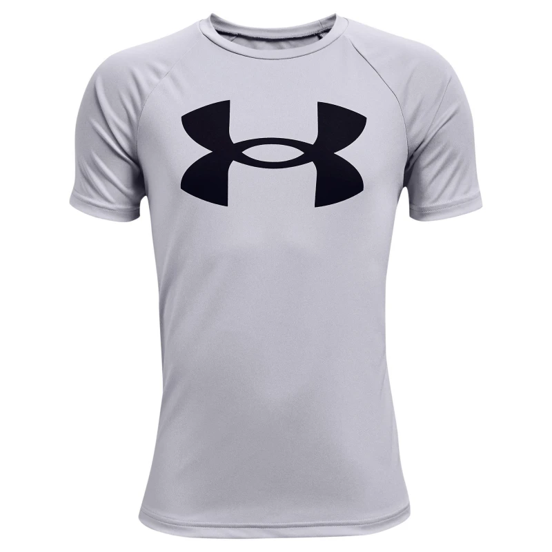 Image of Under Armour Armour UA Tech Big Logo Short Sleeve Boys - Grey Grey 9 - 10 Years