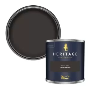 Image of Dulux Heritage Velvet Matt Tudor Brown Matt Emulsion Paint 125ml